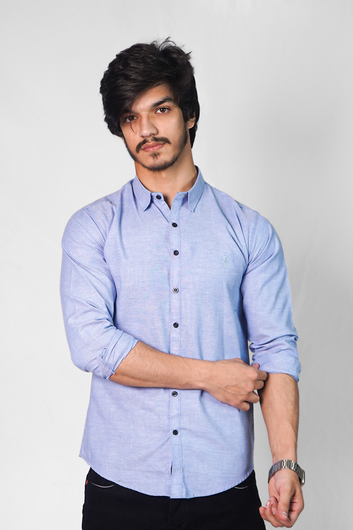 Plain Twilight Blend Casual Shirt