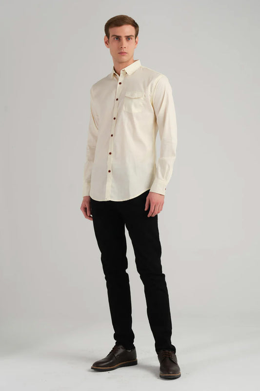 Plane Beige Casual Shirt