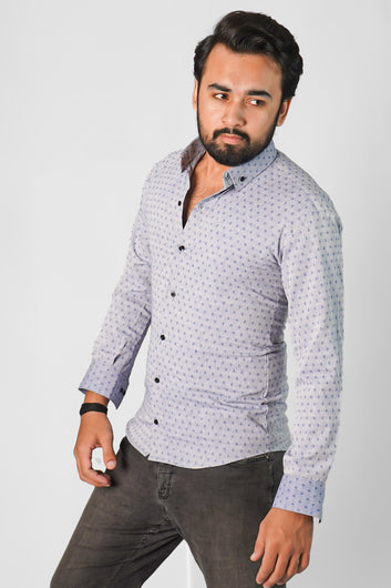 Classic Navy Grey Casual Shirt