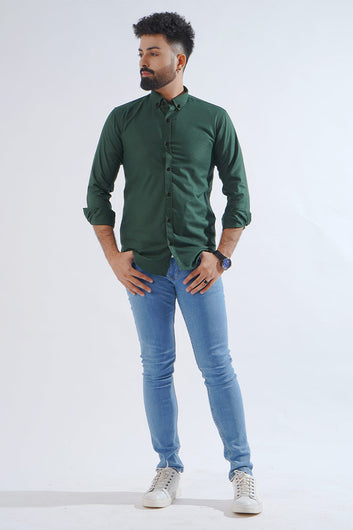 Plane Emerald Green Casual Shirt